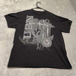 United States Navy Shirt Mens Extra Large Black USN Anchor Graphic Military
